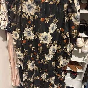 Floral Black Mini Dress